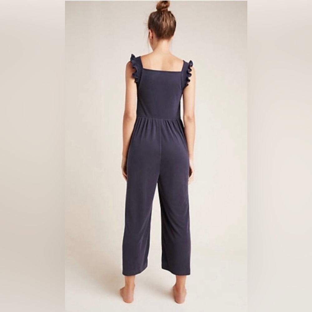 Anthropologie Saturday Sunday Billie Ruffle Sleeveless Ribbed Jumpsuit Small - Picture 2 of 8